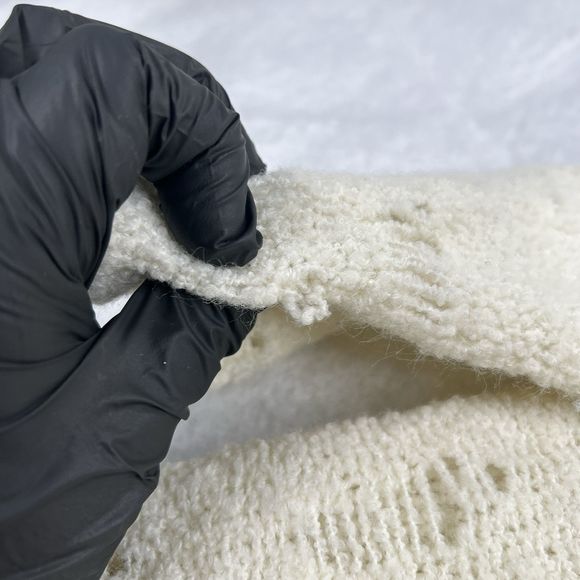 Free People Sweater Dress Tunic Womens Sz M Ivory Distressed Open Knit Bohemian - Picture 2 of 16